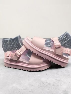 Dr Marten Voss Mono Leather Pink Platform Sandals - 10US 42 Eur.